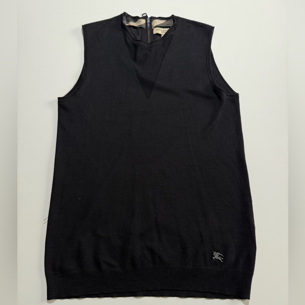 Burberry Black Sleeveless Knit Sweater Vest
